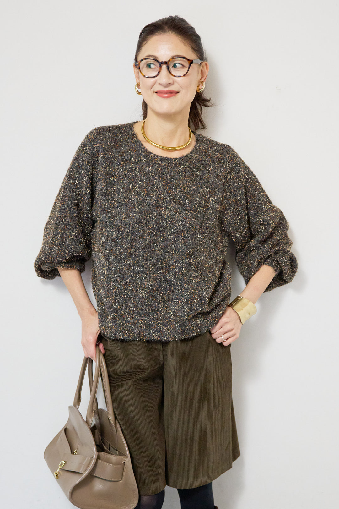 ひげネップヤーンニットプルオーバー