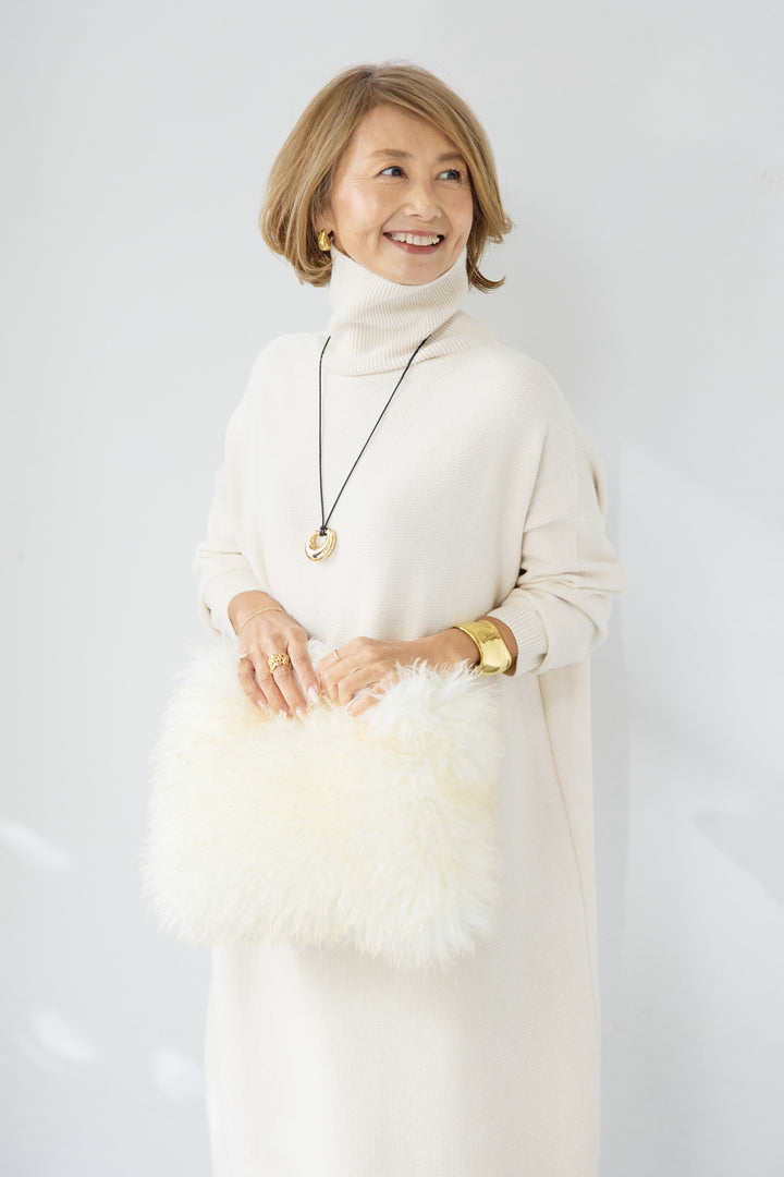 ソフトタッチタートルニットワンピース