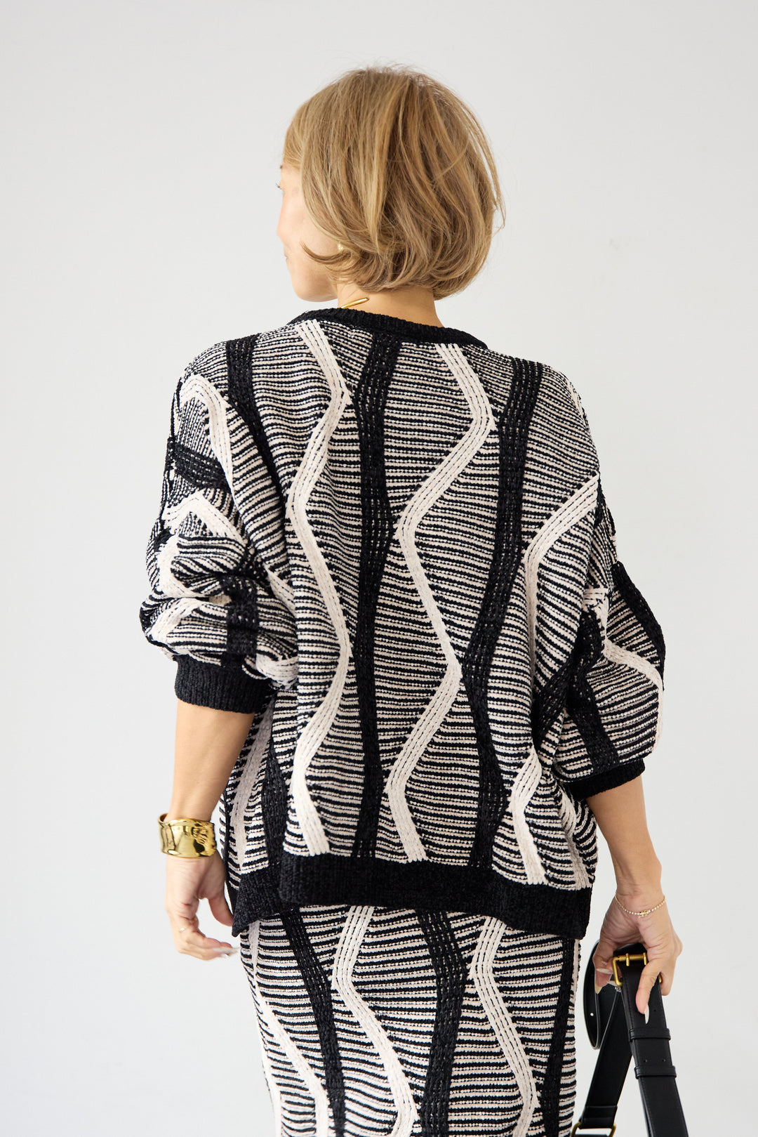 モールヤーン ジャガードニットプルオーバー