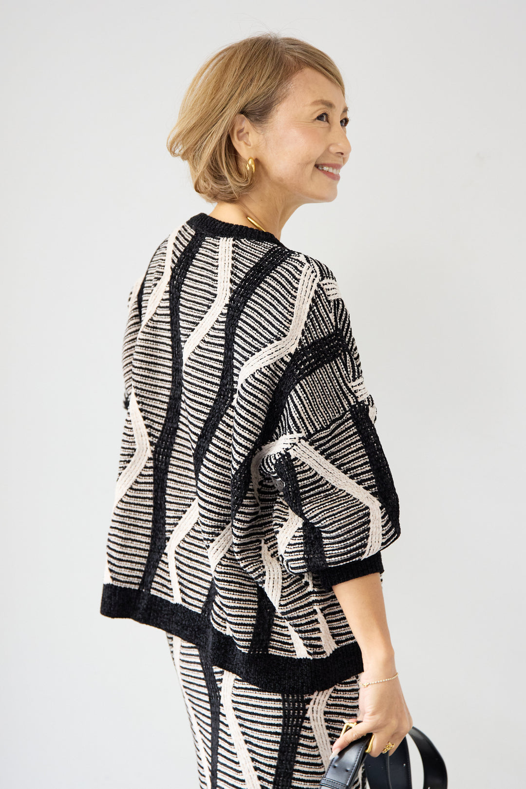 モールヤーン ジャガードニットプルオーバー