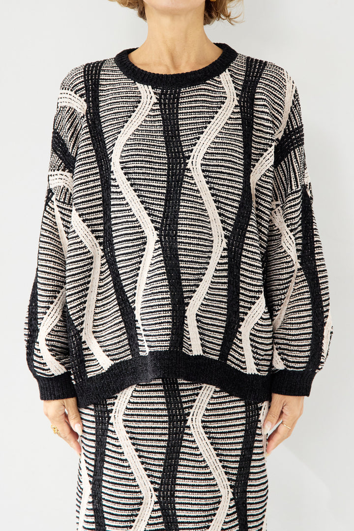 モールヤーン ジャガードニットプルオーバー