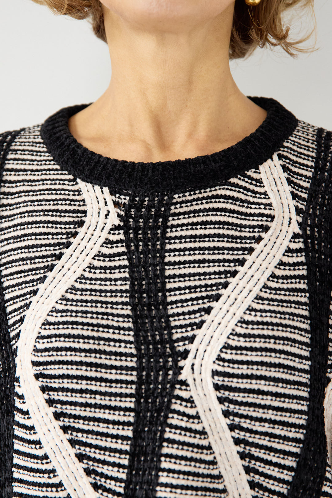 [SET]モールヤーン ジャガードニットプルオーバー+モールヤーン ジャガード Iラインスカート(2set)