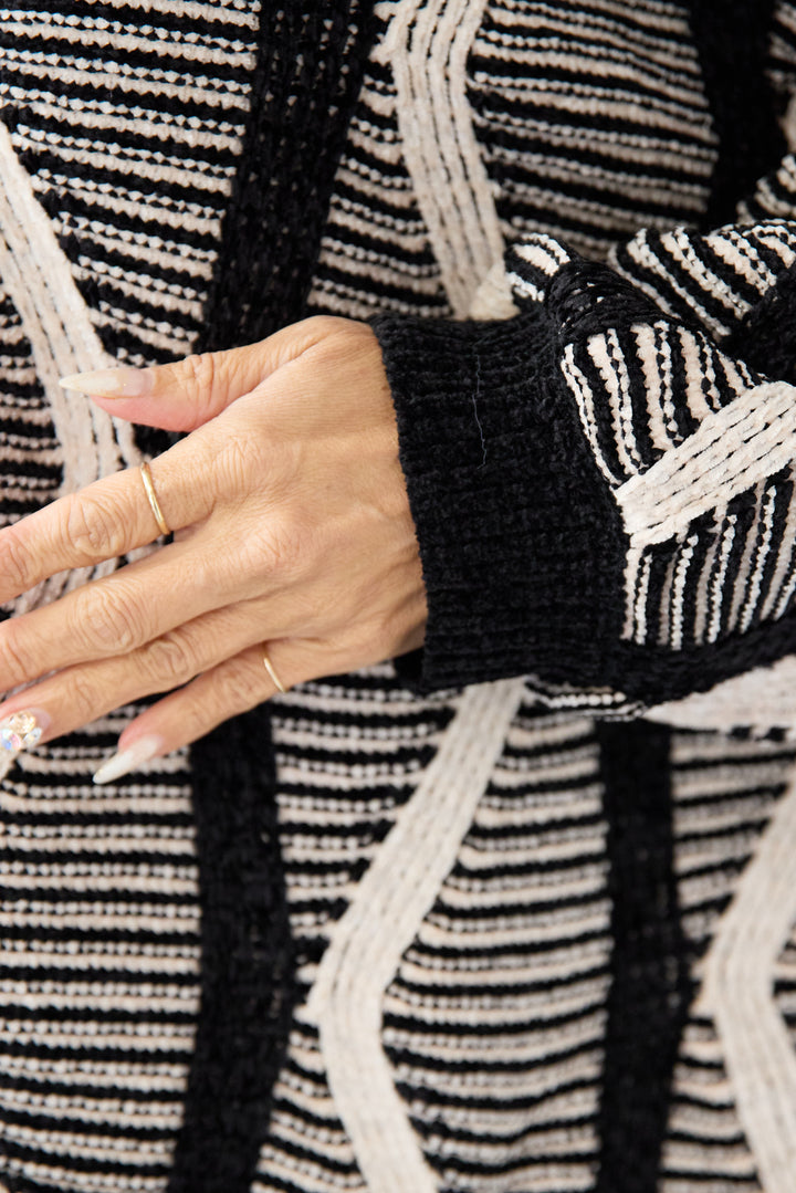 [SET]モールヤーン ジャガードニットプルオーバー+モールヤーン ジャガード Iラインスカート(2set)