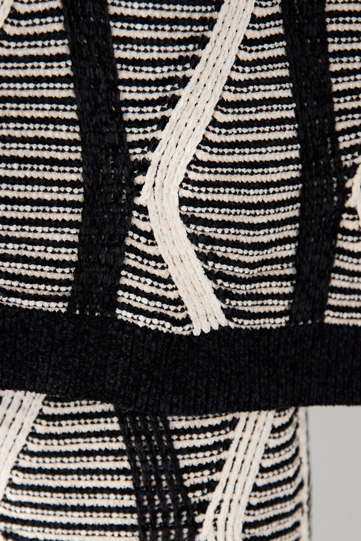 モールヤーン ジャガードニットプルオーバー