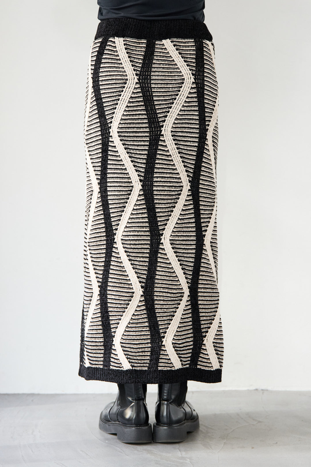 [SET]モールヤーン ジャガードニットプルオーバー+モールヤーン ジャガード Iラインスカート(2set)