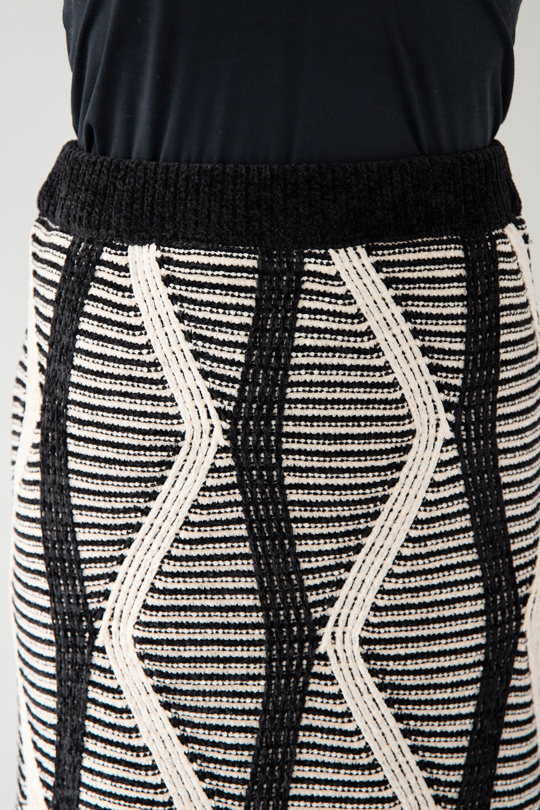 [SET]モールヤーン ジャガードニットプルオーバー+モールヤーン ジャガード Iラインスカート(2set)