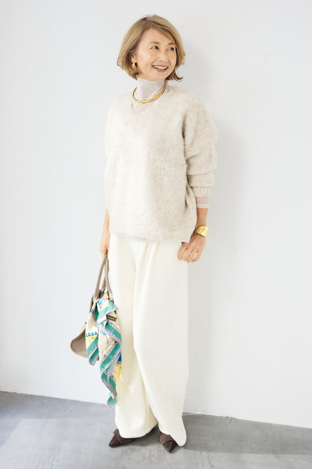 裏起毛イージーワイドパンツ