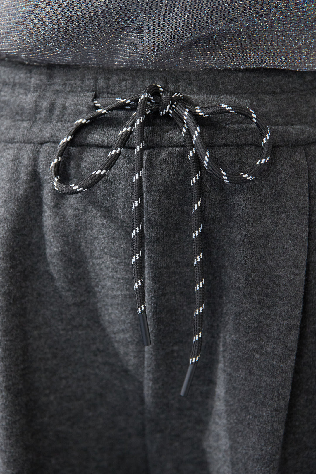 [SET]ヘアリーブークレVネックニット+裏起毛イージーワイドパンツ(2set)