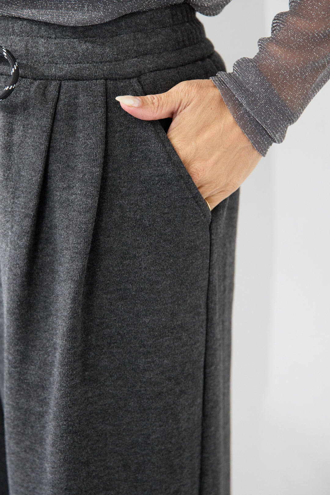 裏起毛イージーワイドパンツ