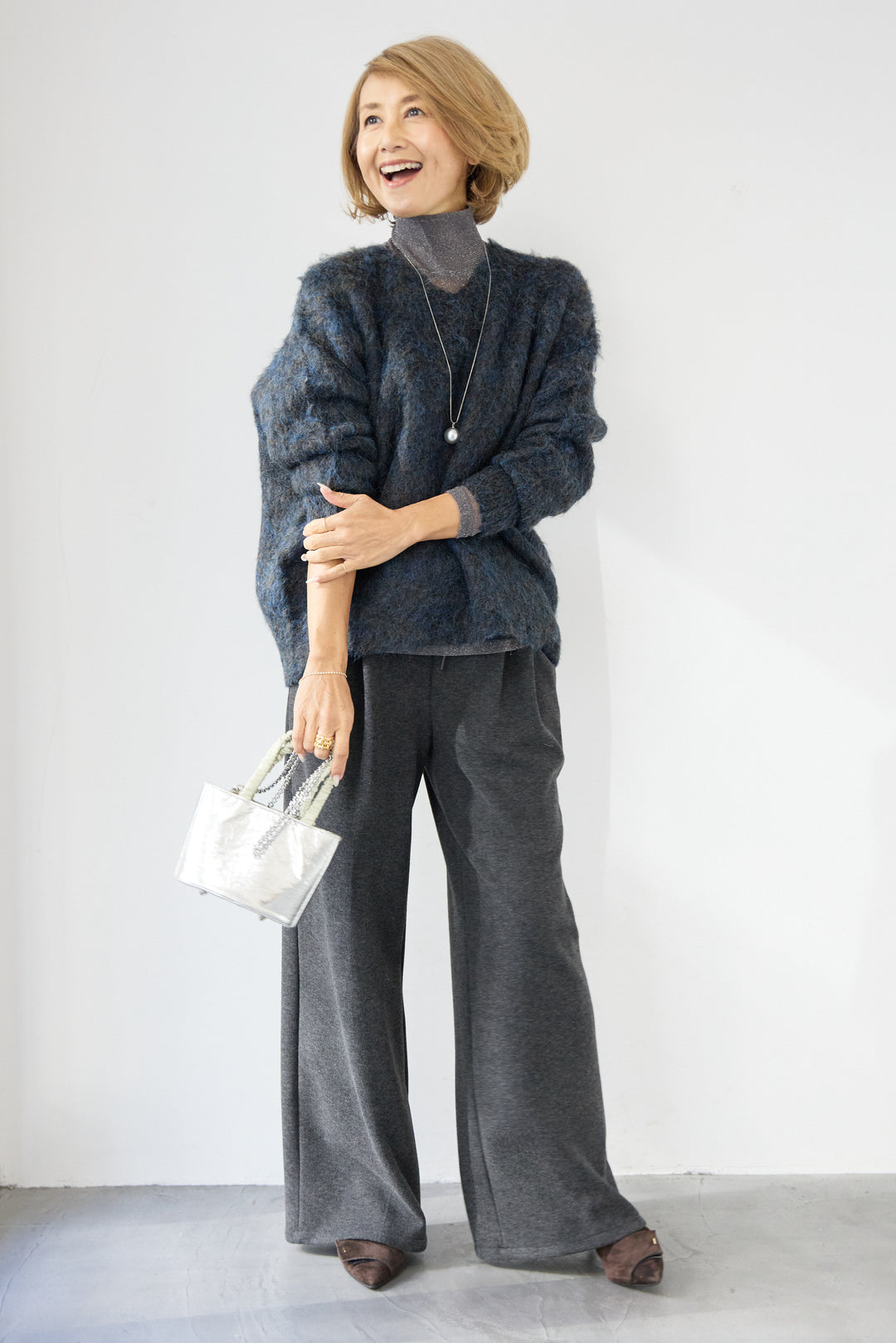 裏起毛イージーワイドパンツ