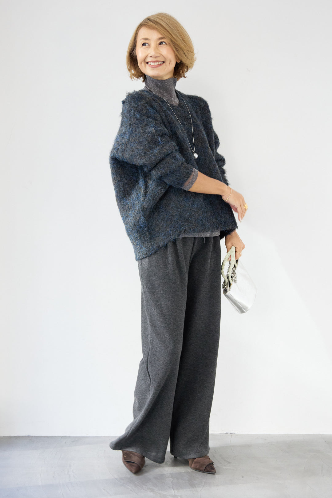 裏起毛イージーワイドパンツ