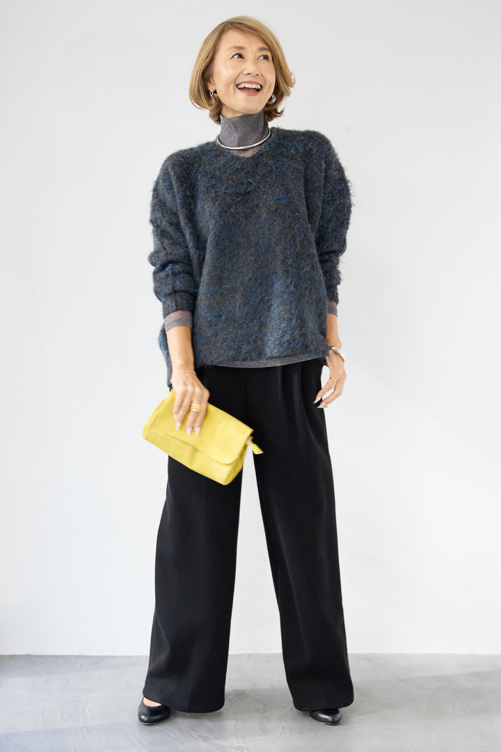 裏起毛イージーワイドパンツ