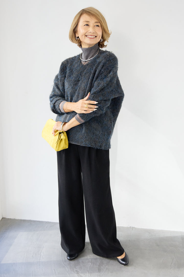 裏起毛イージーワイドパンツ