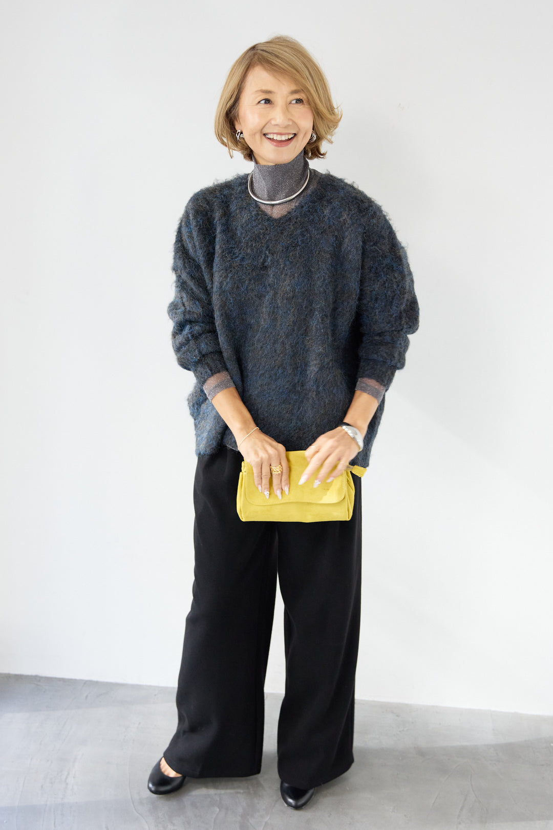 裏起毛イージーワイドパンツ