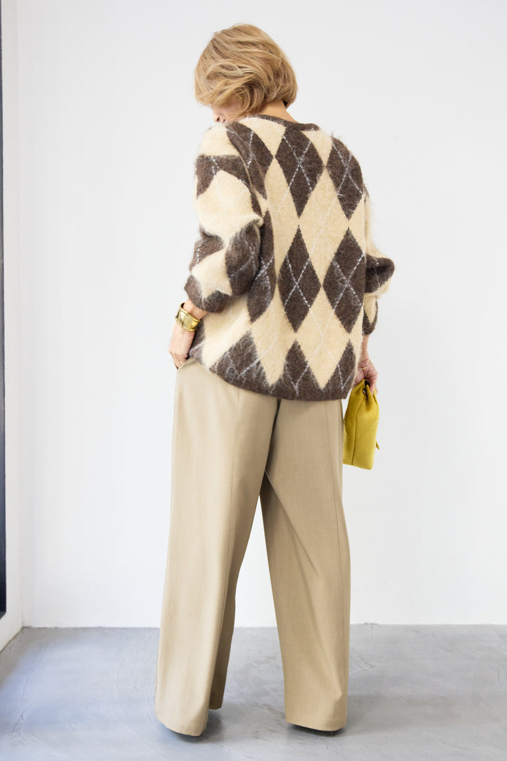 サイドライン ワイドストレートパンツ