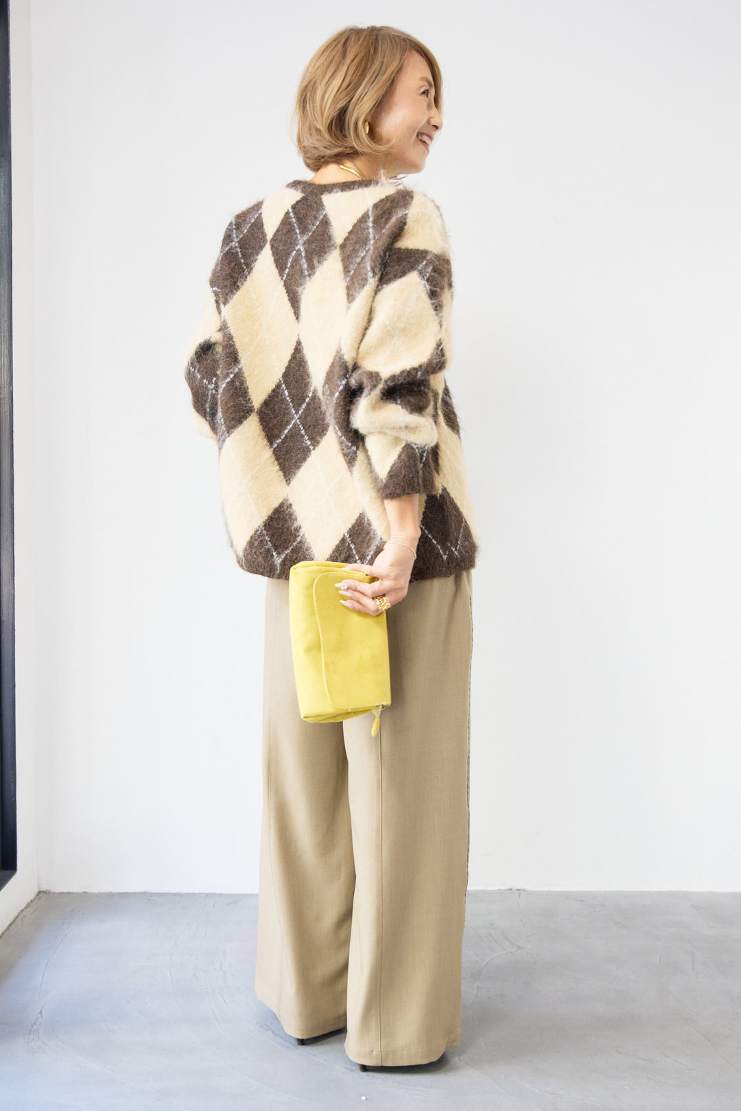 サイドライン ワイドストレートパンツ