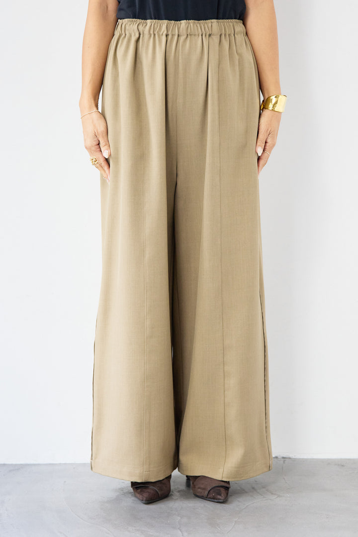 サイドライン ワイドストレートパンツ