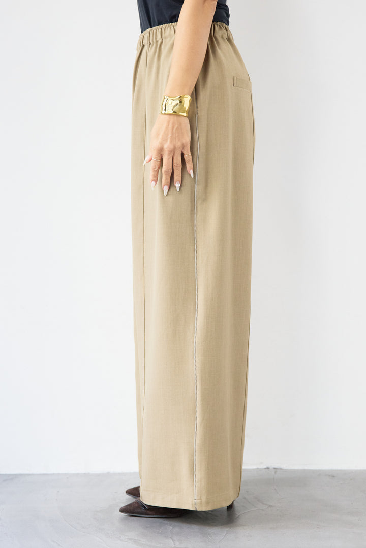 サイドライン ワイドストレートパンツ
