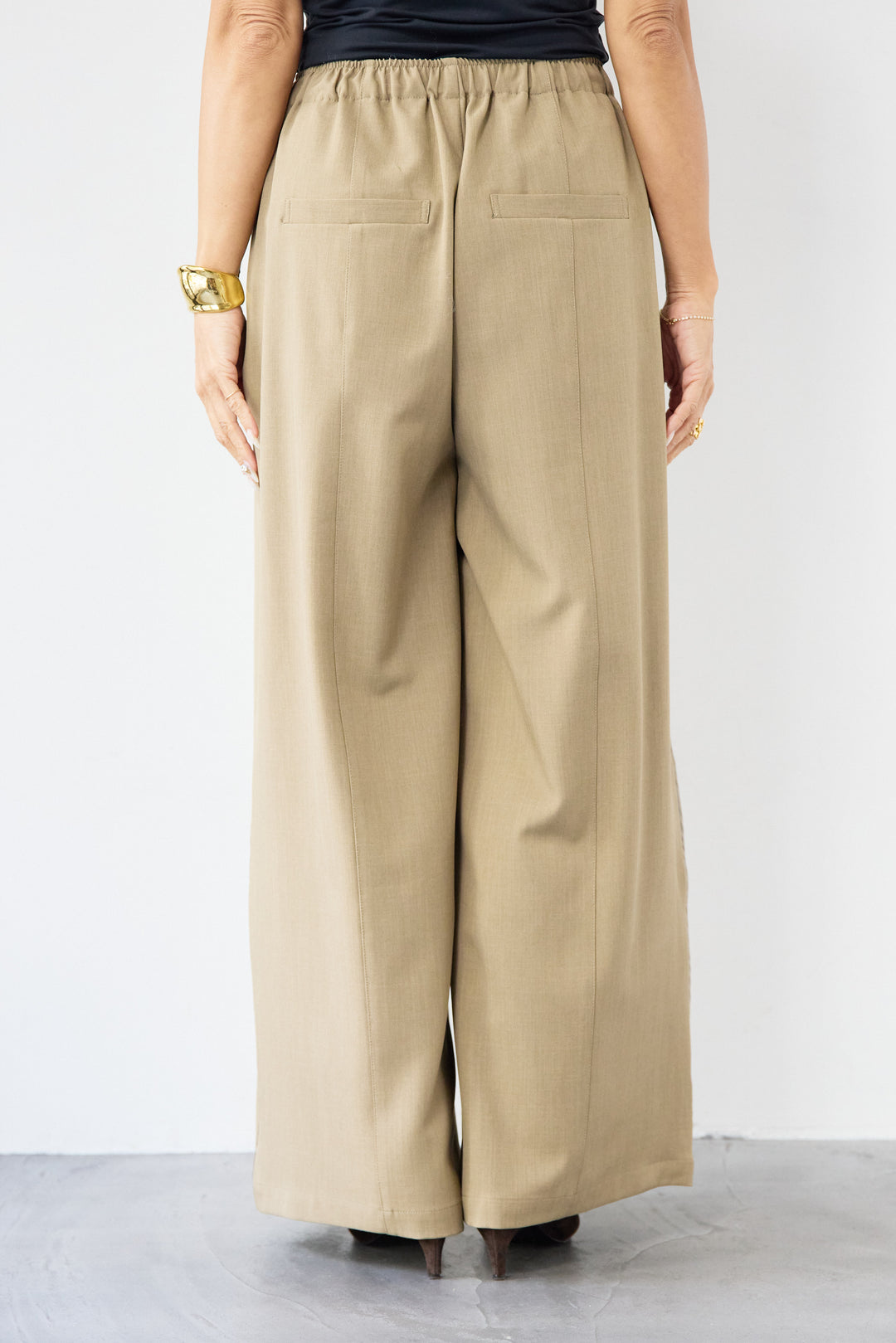 サイドライン ワイドストレートパンツ