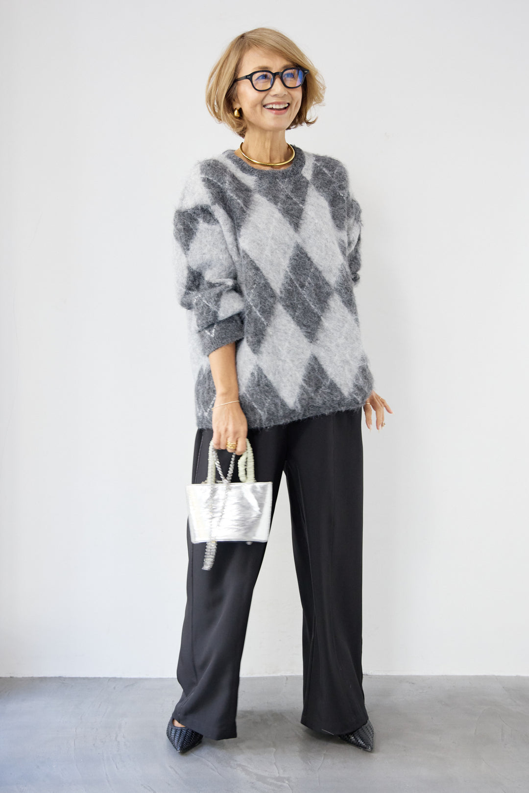 サイドライン ワイドストレートパンツ