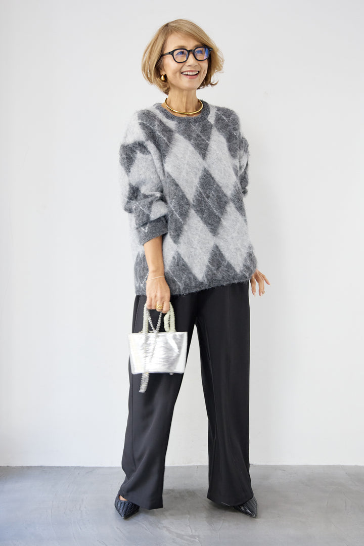 サイドライン ワイドストレートパンツ