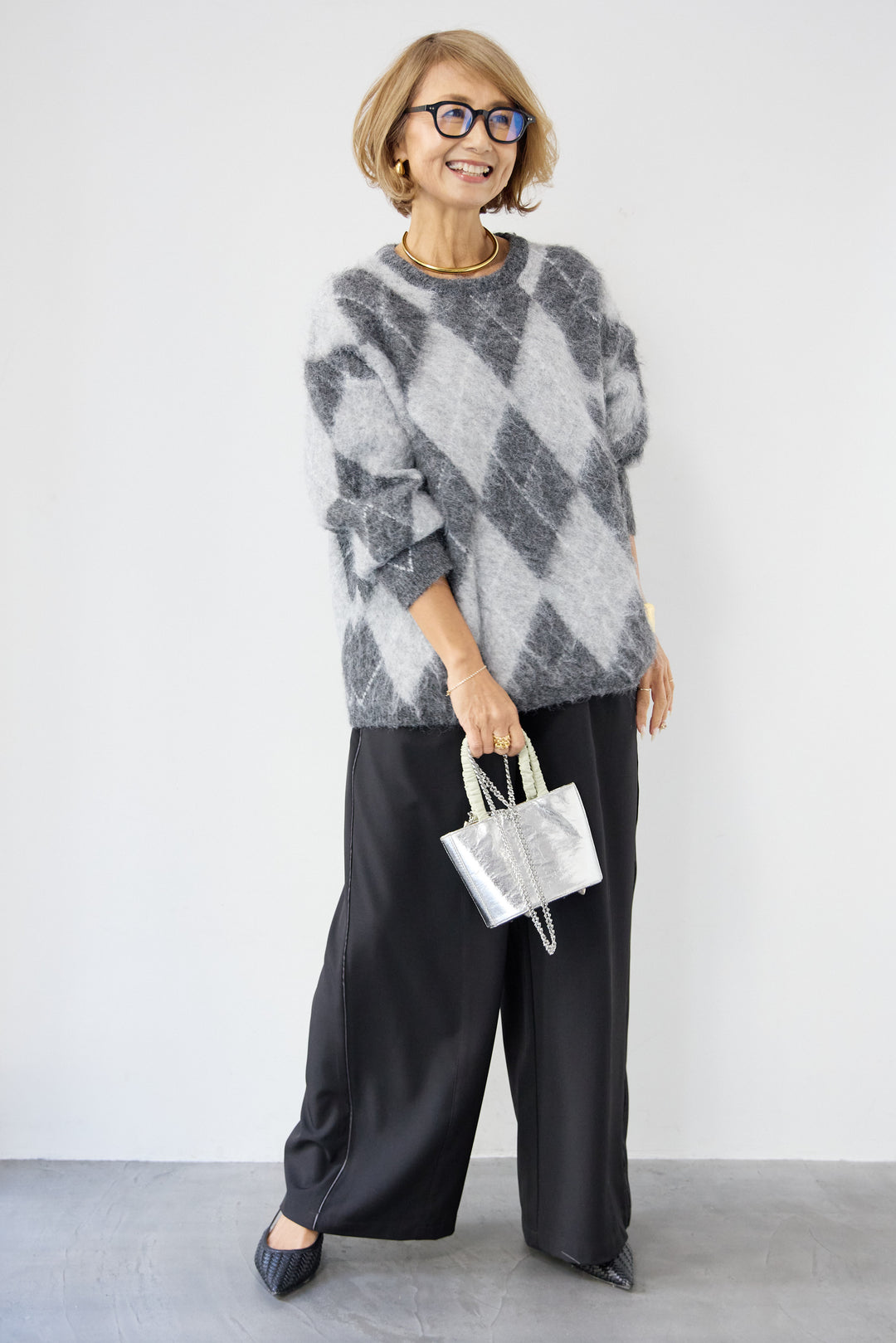 サイドライン ワイドストレートパンツ