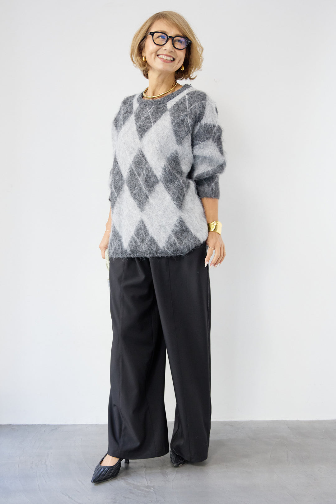 サイドライン ワイドストレートパンツ