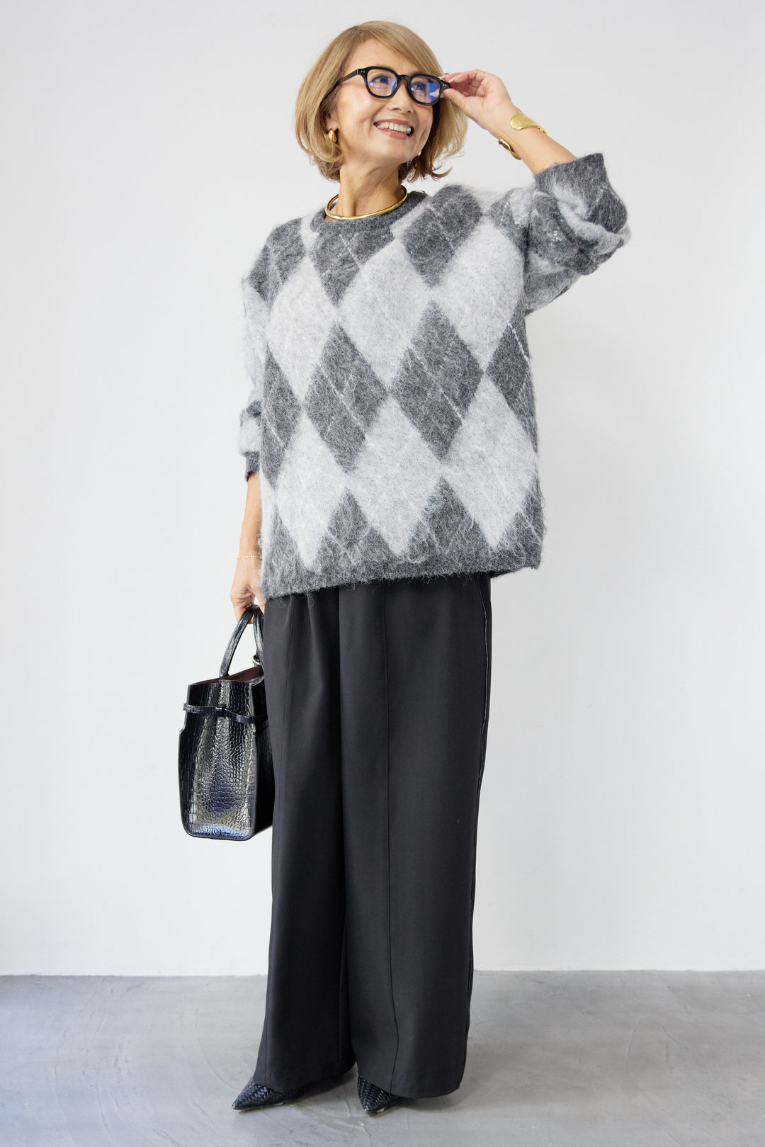 サイドライン ワイドストレートパンツ