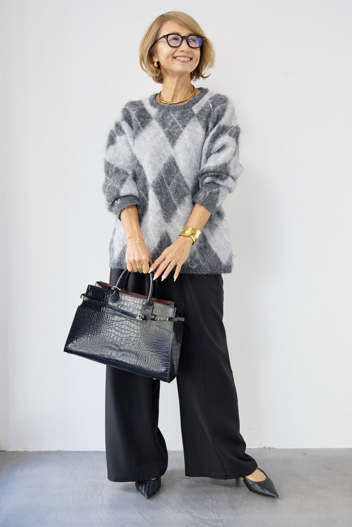 サイドライン ワイドストレートパンツ