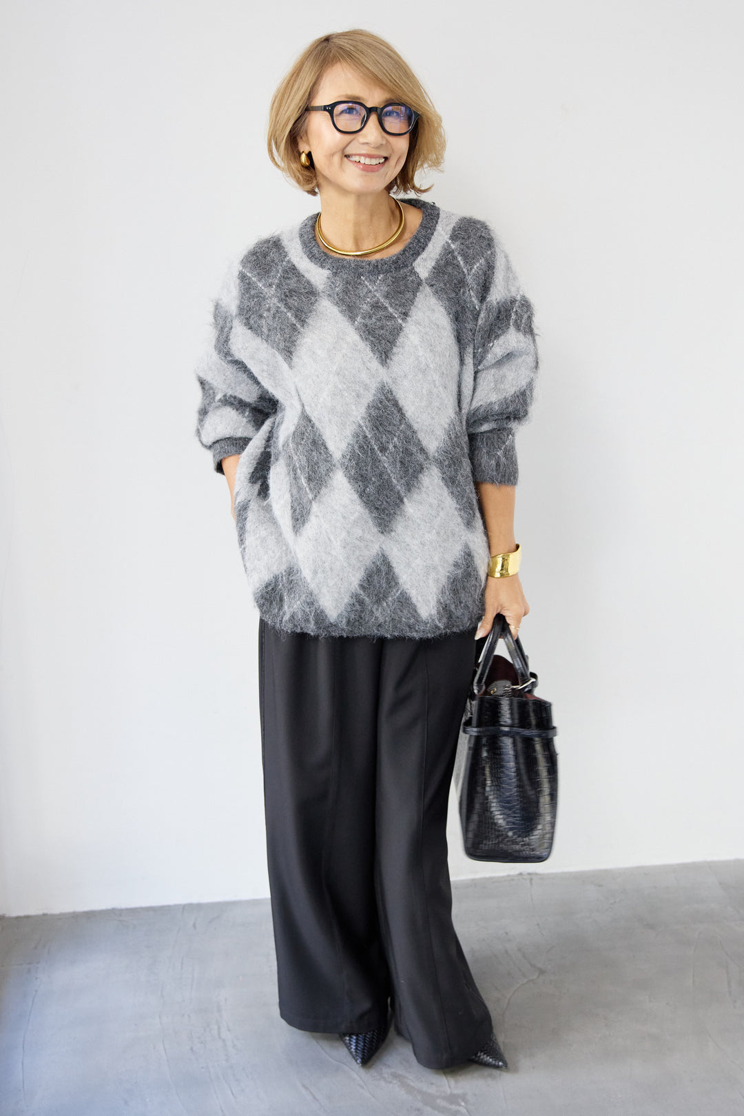 サイドライン ワイドストレートパンツ