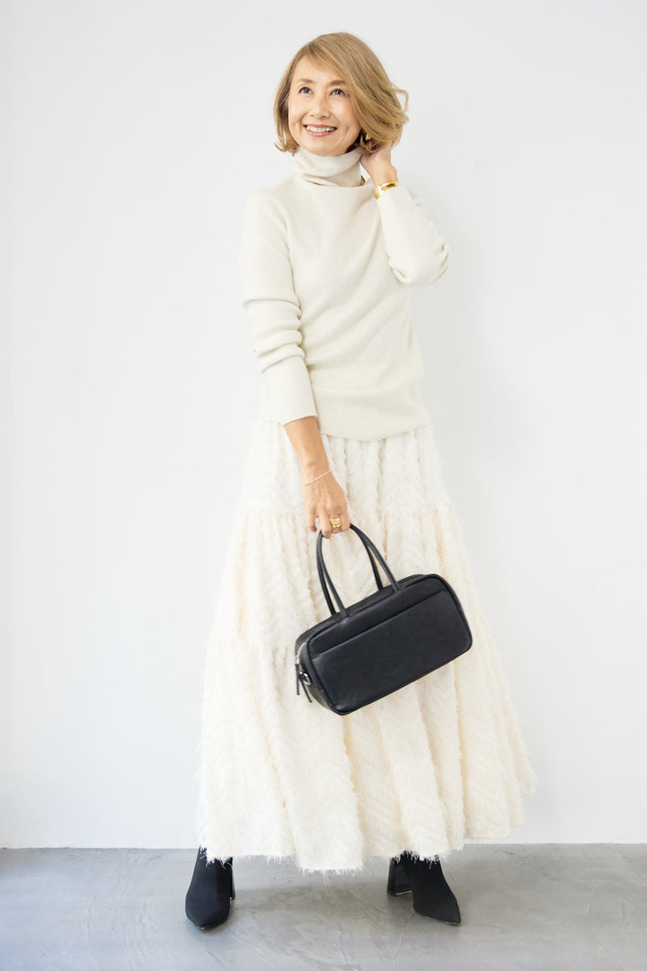 ホールガーメントタートルリブニット