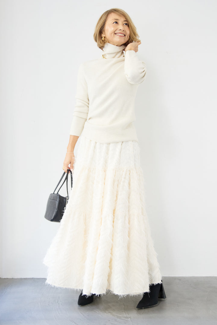 ホールガーメントタートルリブニット