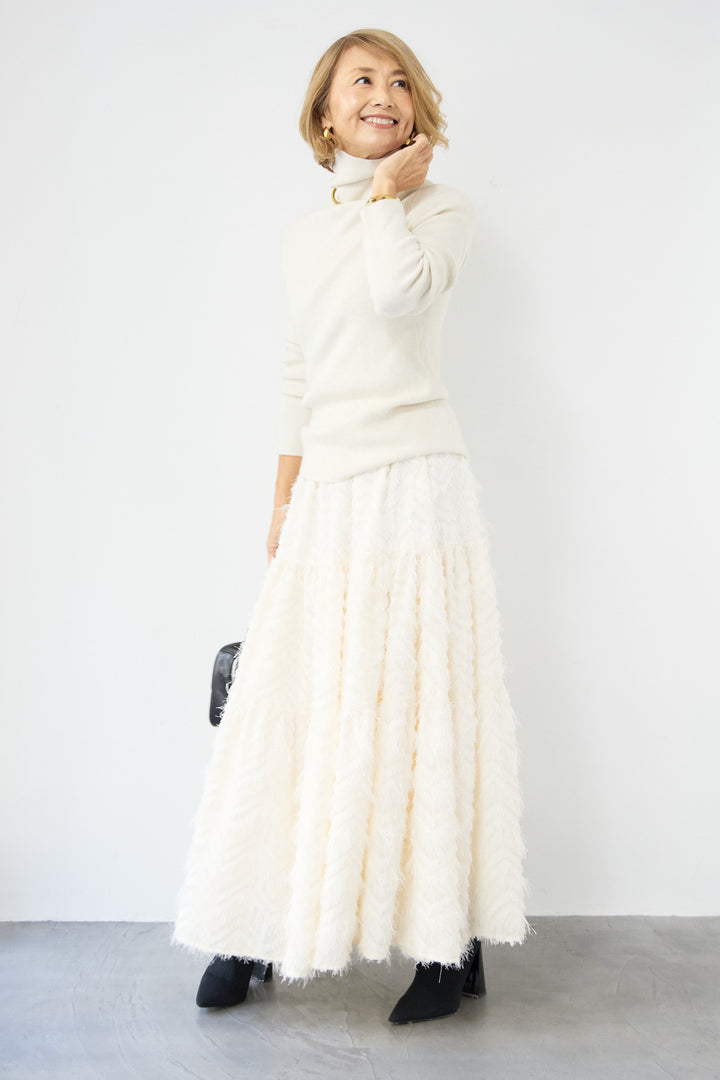 ホールガーメントタートルリブニット