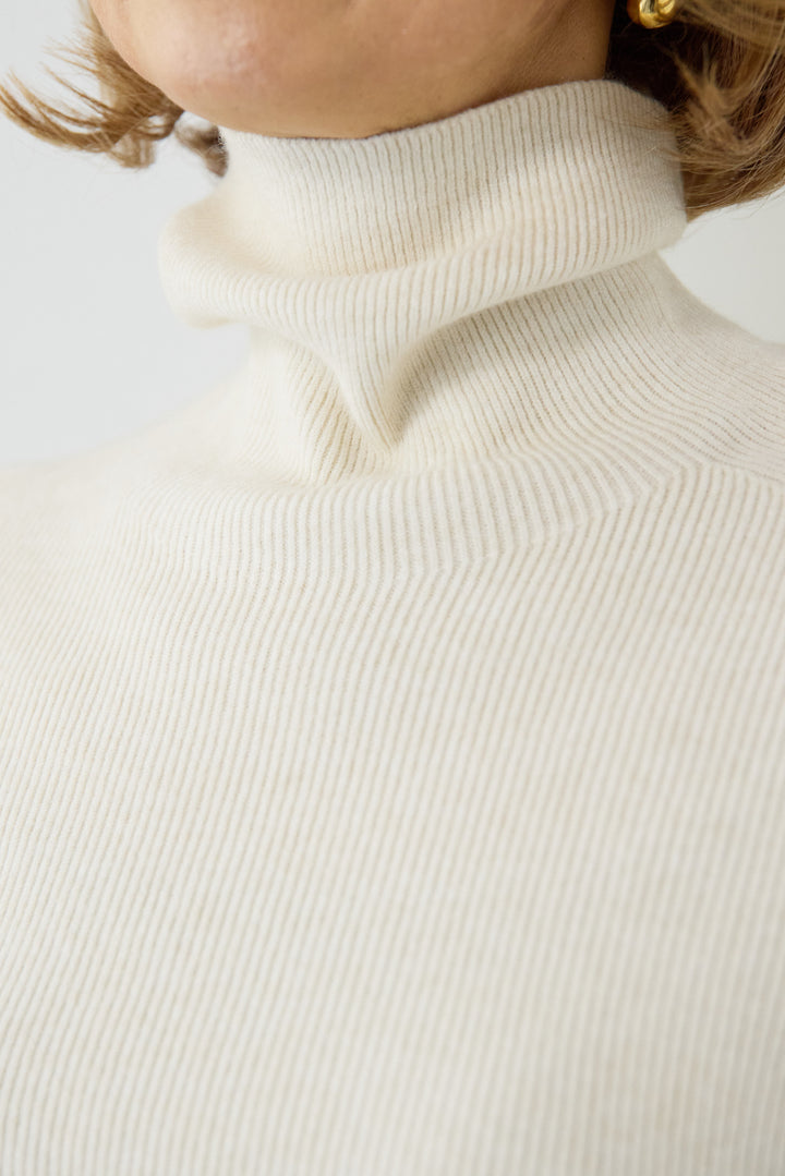 ホールガーメントタートルリブニット