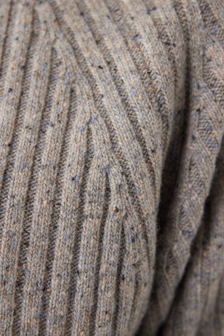 ミックスカラーアシメヘムリブニット