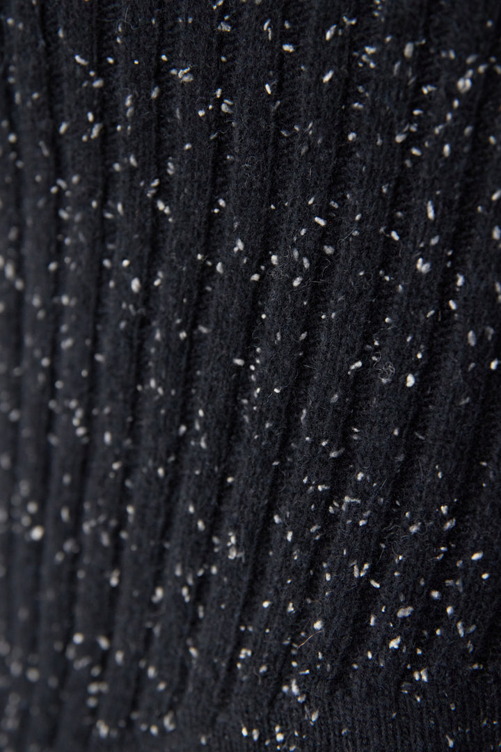 ミックスカラーアシメヘムリブニット