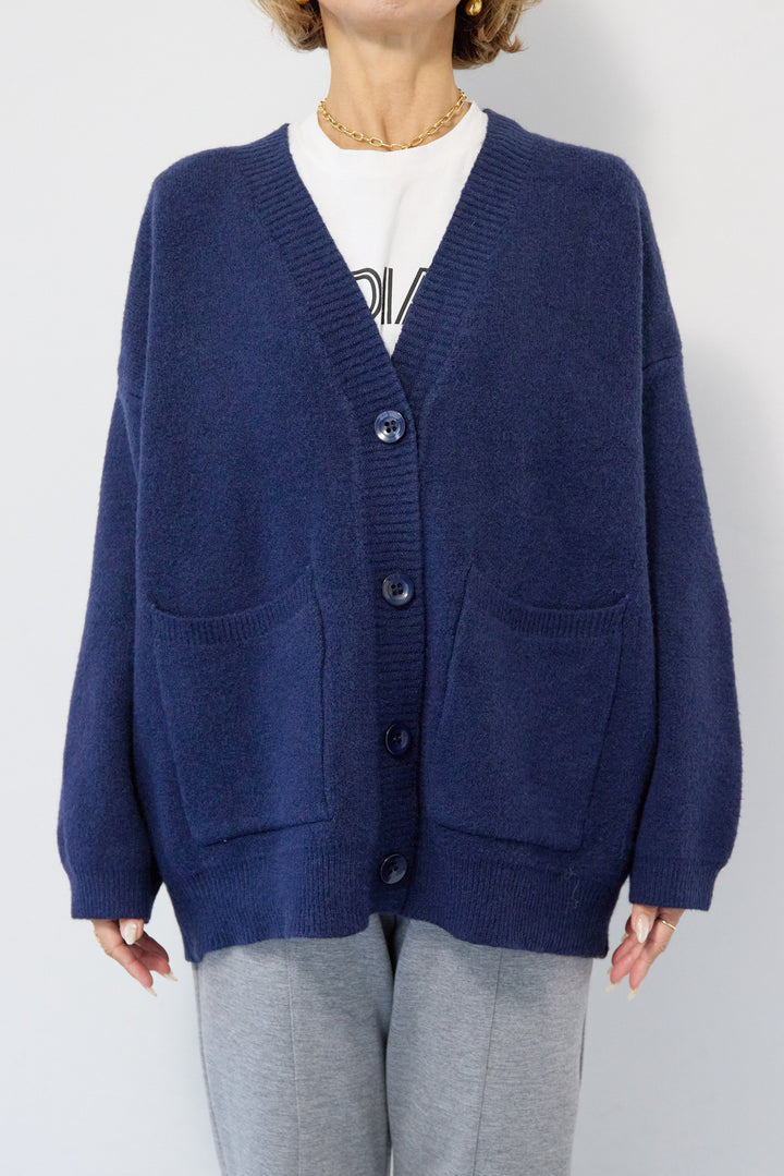 [SET]Vネックワイドカーディガン+【REIKOコラボ】スウェット起毛ジョガーパンツ(2set)