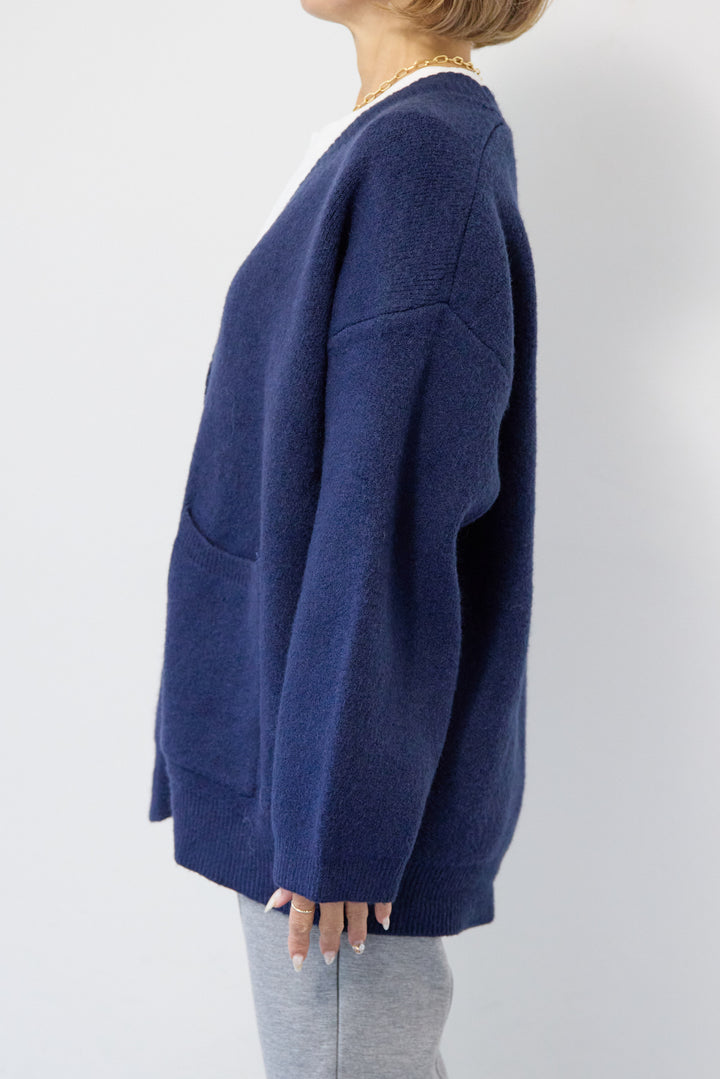 [SET]Vネックワイドカーディガン+【REIKOコラボ】スウェット起毛ジョガーパンツ(2set)