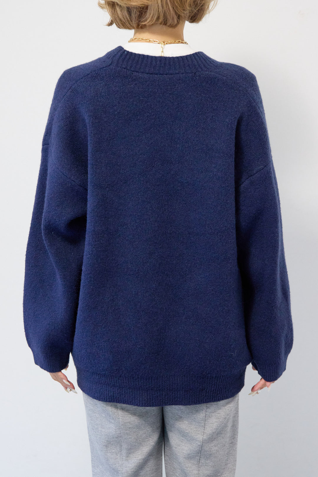 [SET]Vネックワイドカーディガン+【REIKOコラボ】スウェット起毛ジョガーパンツ(2set)