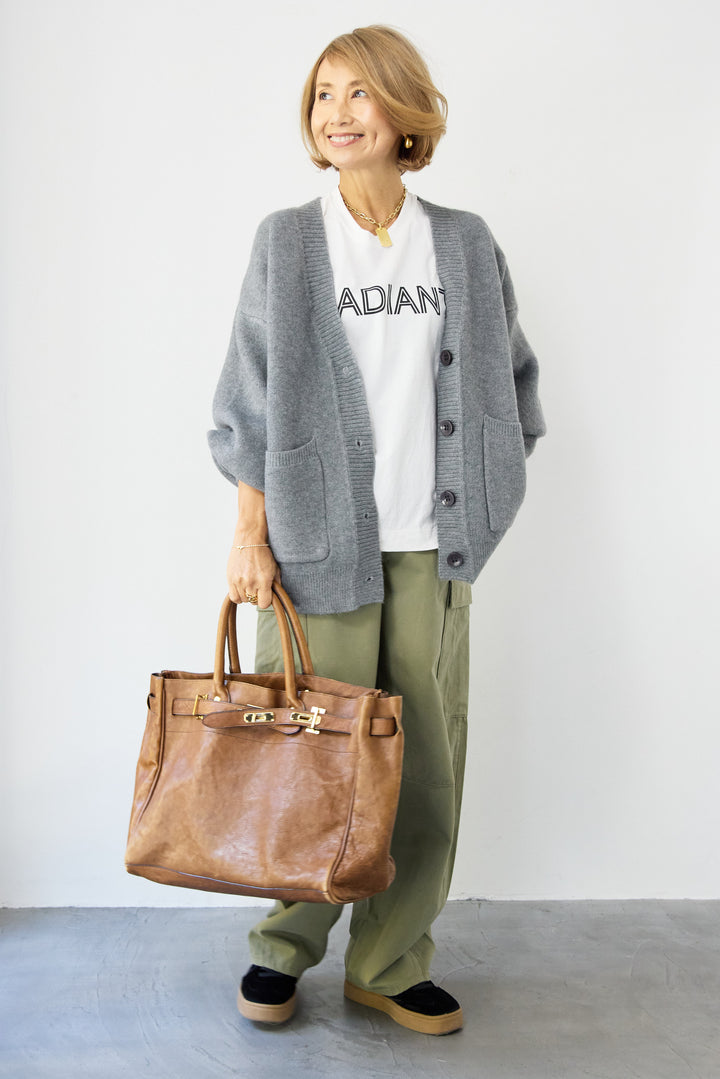 Vネックワイドカーディガン