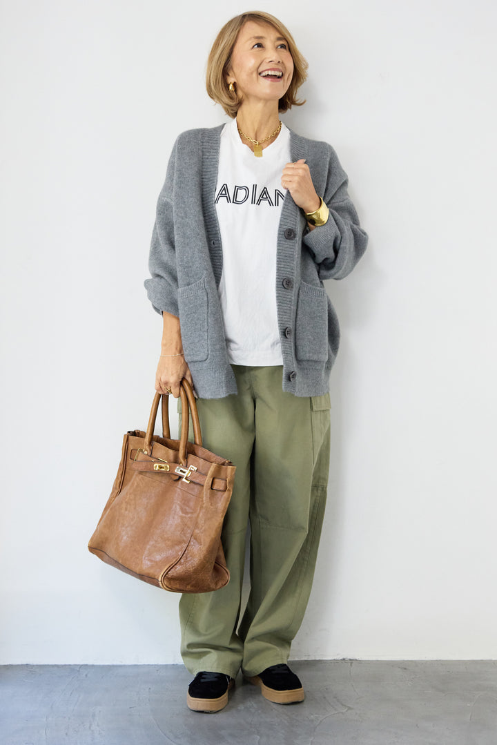 Vネックワイドカーディガン