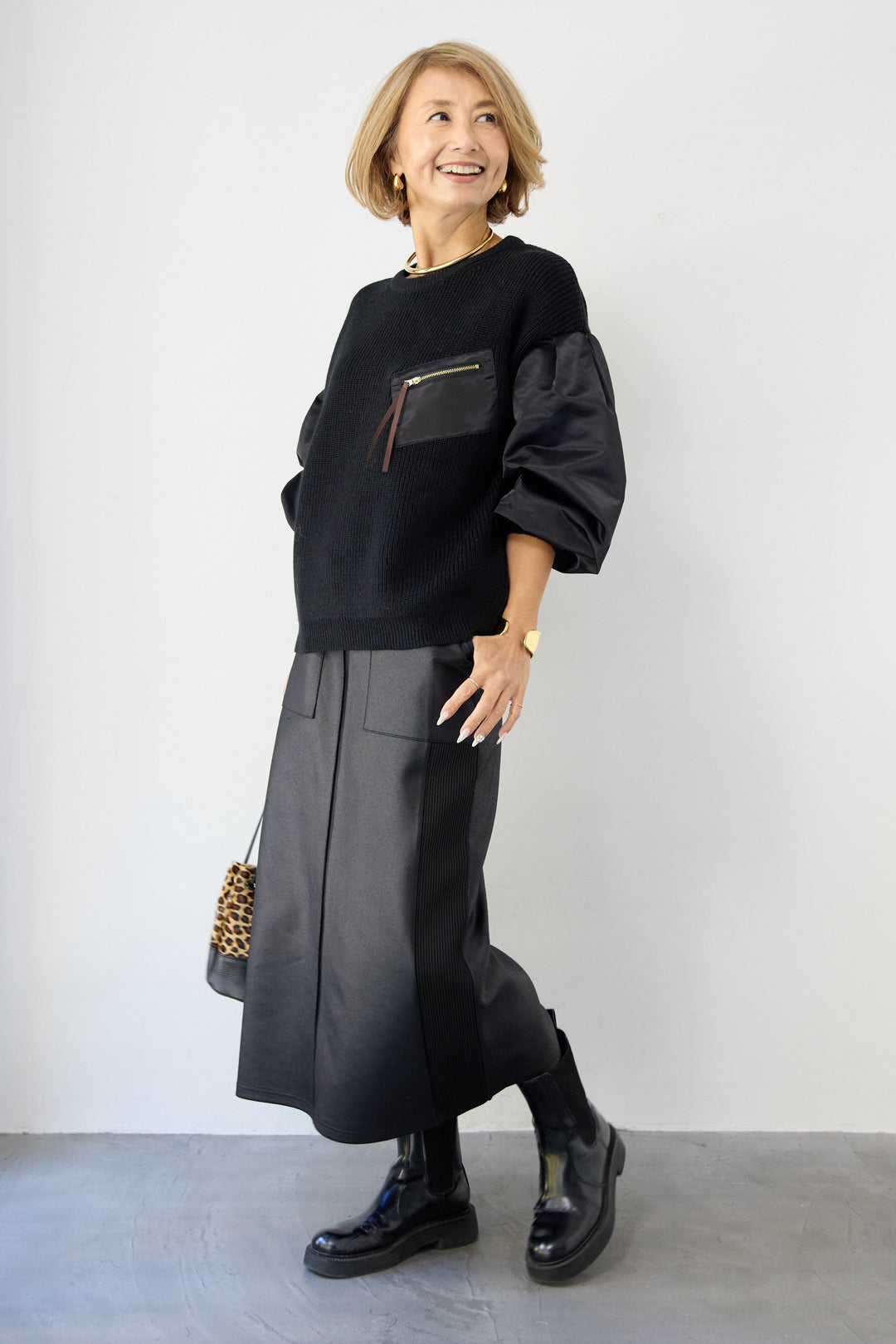 ナイロンツイルニットプルオーバー