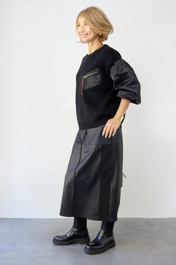 ナイロンツイルニットプルオーバー