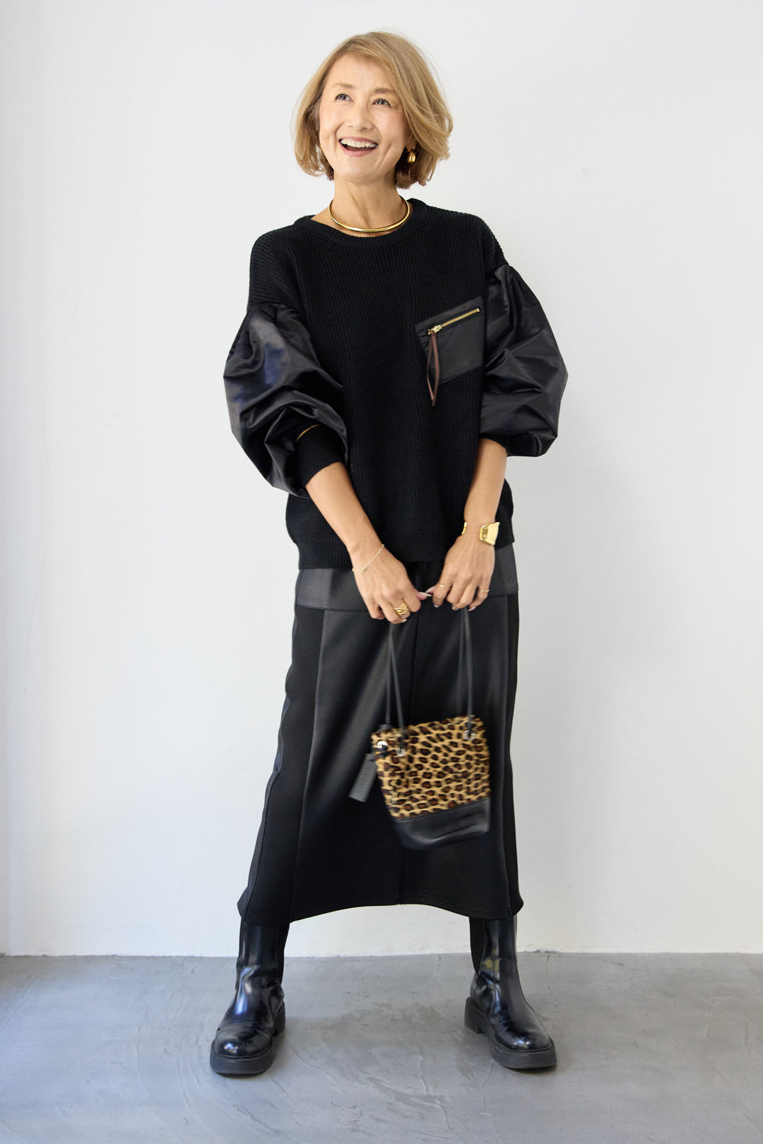 ナイロンツイルニットプルオーバー