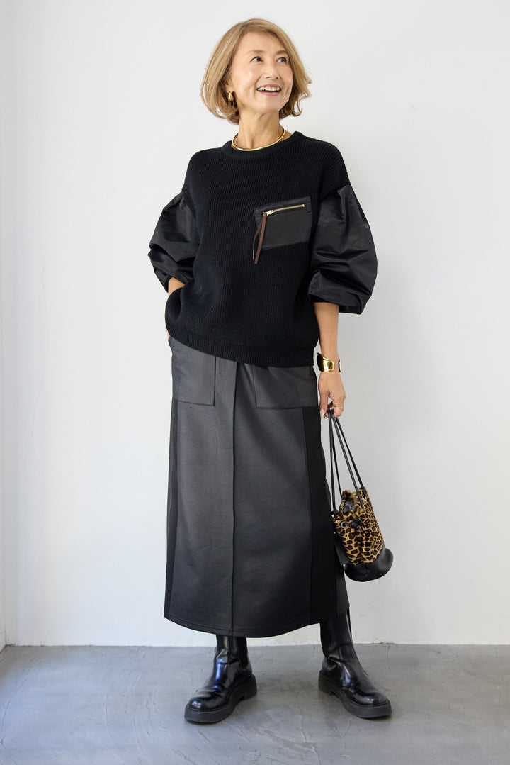 ナイロンツイルニットプルオーバー