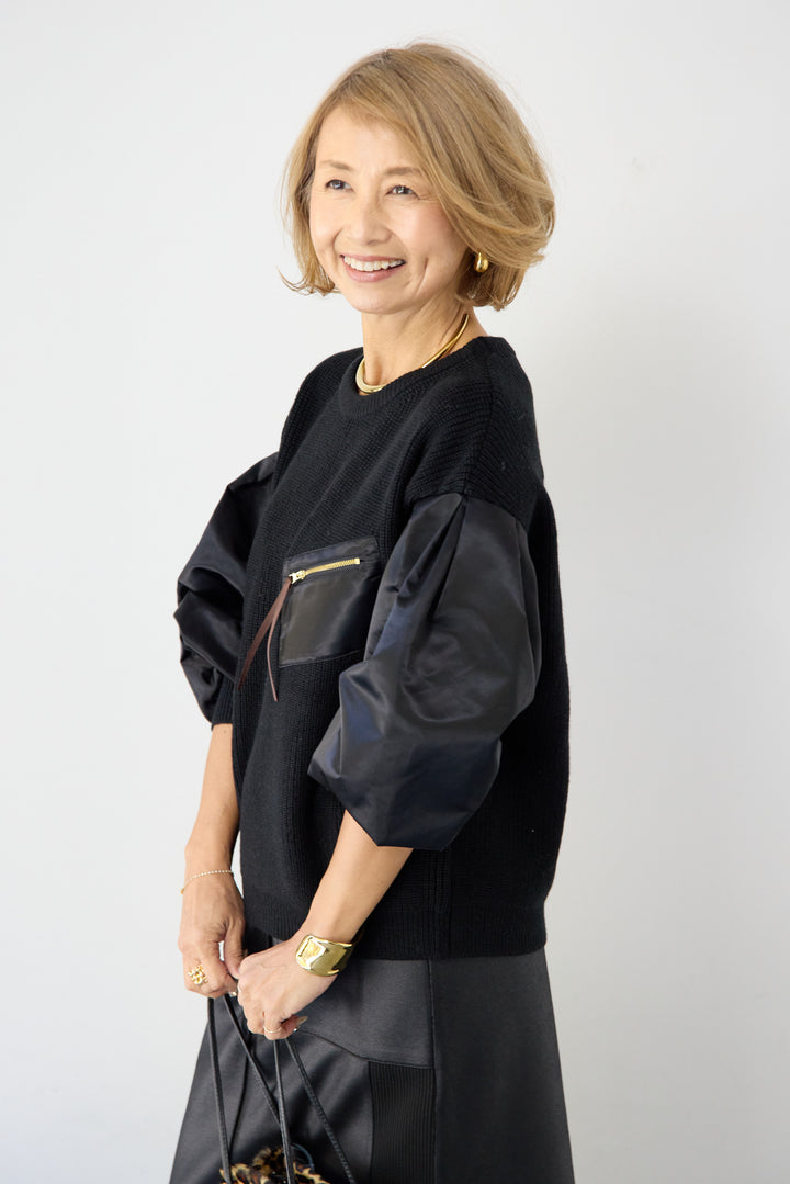 ナイロンツイルニットプルオーバー