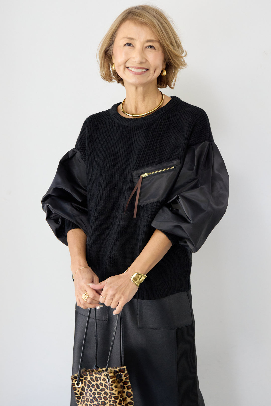 ナイロンツイルニットプルオーバー