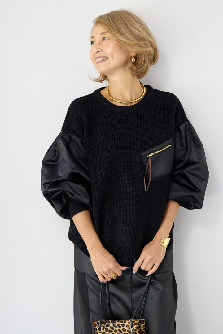 ナイロンツイルニットプルオーバー