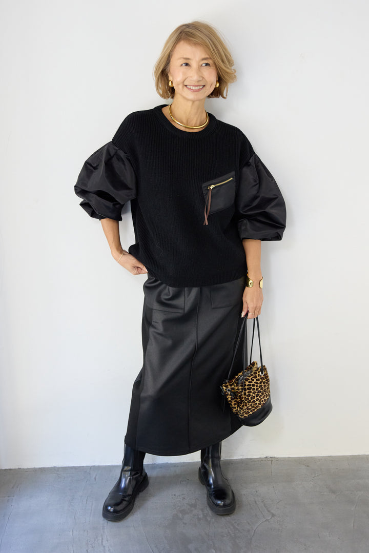 ナイロンツイルニットプルオーバー