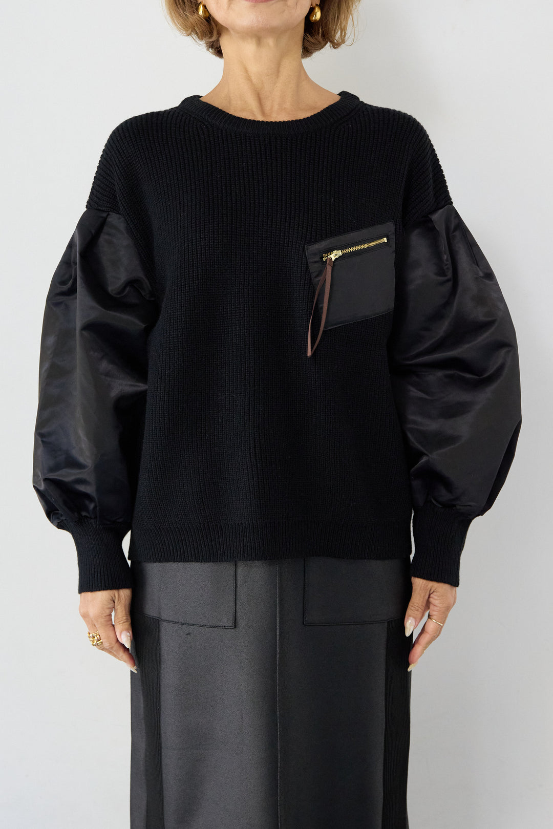 ナイロンツイルニットプルオーバー